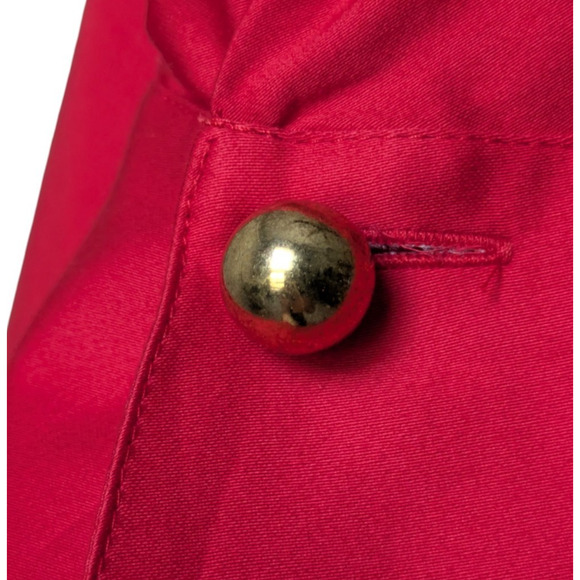 Tuckernuck Willow Poppy Red Cotton Blouse Tunic Size Large Gold Buttons Collar - Picture 7 of 7